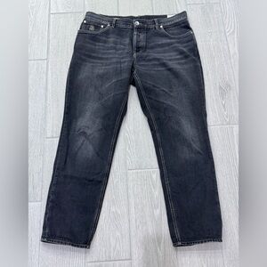 BRUNELLO CUCINELLI Lightweight Comfy Black Wash Denim Jeans Size 54 VGUC